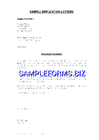 Sample Application Letters