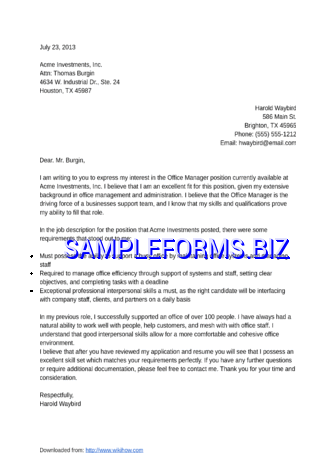 Sample Letter of Application docx pdf free